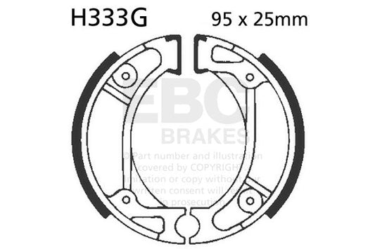 EBC - EBC Grooved Brake Shoe Set (H333G)
