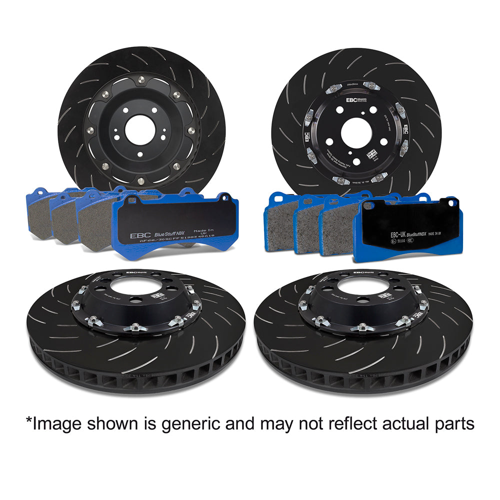 EBC BlueStuff Pads & 2-Piece Fully-Floating Disc Kit (P2DK091B) Front + Rear