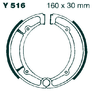 EBC - EBC Grooved Brake Shoe Set (Y516G)