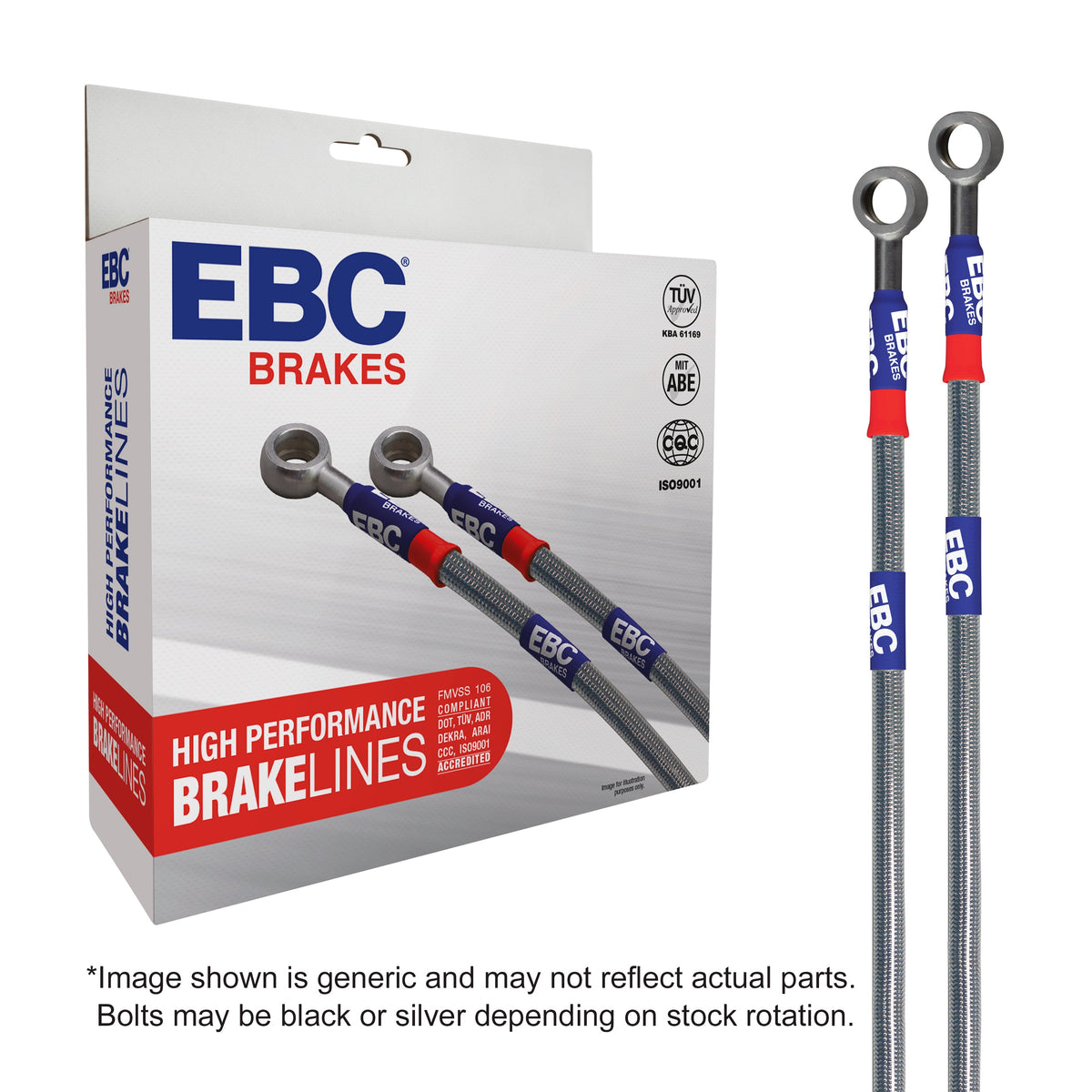 EBC - EBC Stainless Steel Braided Brake Line Kit (BLM2106-3F)
